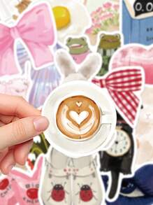 50pcs Watercolor Style Original Stickers Laptop Handbook Phone Case Decoration Stickers