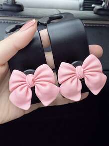 2pcs Car Hooks Bow Decorations Car Seats Rear Hooks Car Interior Storage Items - one-size - View 12
