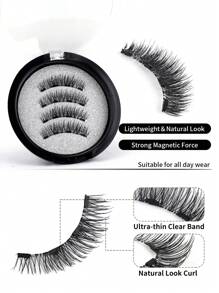 MAGEFY 1 Pair Manga Reusable Magnetic Suction False Eyelash Kit,Equipped With Magnetic Clips,Natural Looking, 3D Natural Spiky Manga Lashes Fluffy Wispy Soft Lashes Fake Eyelashes False Eyelashes Strip,Comic Pointed Tail Style Style, Magnetic Lashes, End Eye Elongated Faux Mink Strip Lashes, Suitable For Parties Or Gift For Women&Girls, Ultra-Light Lashes Package - 交叉款 - 查看 8