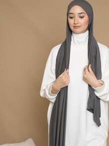 1 pieza Hiyab instantáneo tipo jersey hecho de tela suave, transpirable y anti-pelusas. Hiyab con cintas para atar. Adecuado para uso durante todo el año y uso diario por musulmanes.