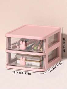 1 Piece Multifunctional Desktop Cosmetic Storage Box With Drawer, Large Capacity Waterproof And Dustproof Plastic Storage Box For Dressing Table, Manicure Tools, Nail Polish And Glue Storage - Multicolor - View 10