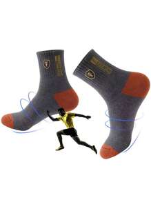 5 par losowych męskich skarpetek z grafiką tarczy i literami, casualowych i sportowych na co dzień