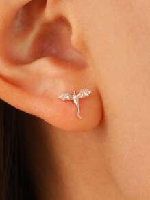 1 Pair Elegant Copper Zirconia Stone Devil's Eye Stud Earrings, Women's Earrings, Suitable For Daily, Party, Holiday Wear, Women's Jewelry