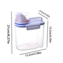 1pc 2.5L/1.5L Large Capacity Sealed Grain Storage Container With Measuring Cup, Moisture-Proof, Insect-Proof Cereal Dispenser, Made Of PP Material, No Battery Required, For Home & Caravan Kitchen