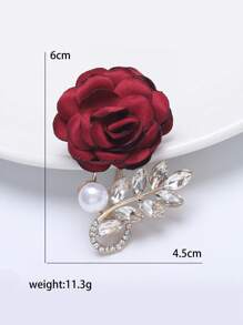1 pieza Broche con flor de tela y metal, adecuado como accesorio para vestidos