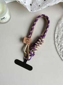 Nuevo estuche universal para teléfono con correa de muñeca decorativa trenzada de nailon, cordón de muñeca resistente con soporte para tarjetas