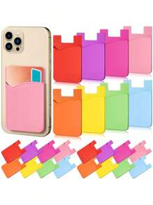 Cell Phone Wallet Silicone Stick On Card Holder Back Phone Adhesive Back Of Cell Phone Wallet For Check ID Business Card Compatible Works With Most Smartphones Minimalist Universal Adhesive Phone Back Bag Phone Back Wallet Pocket Compatible With Most Smartphones And Protective Cases Card Covers For Vacation Card Holder Wallet Business Card Holder Credit Card Holder Women For Women For Men Card Wallet Magsafe Wallet Cell Phone Purse Cellphone Bag - Multicolor - View 1