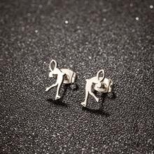 1 Đôi Hoa tai vũ công Yoga bằng thép không gỉ vàng - Thiết kế cổ điển đơn giản, Thích hợp để đeo thường ngày, Trang sức nhẹ và không gây dị ứng cho phụ nữ, Trang sức hàng ngày, Trang sức họa tiết vũ công - GED729 - Xem 8