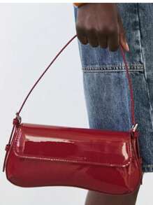 Nouveau sac à main 2025  enrobé brillant, sac à bandoulière. Style rétro classique avec sangle. Sac besace simple et élégant de couleur unie. Charme élégant et poche discrète sous le bras. Convient pour le travail, les trajets, les sorties quotidiennes, les courses, les rendez-vous et les voyages.