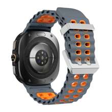 Pulseira Esportiva de Silicone Bicolor Compatível com Samsung Galaxy Watch Ultra, Pulseira Marinha para Galaxy Watch Ultra 47mm, Pulseira para Galaxy Watch 8/8 Classic