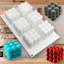 6pcs Mousse Mould, 3D Silicone Cake Mold, DIY Creative Baking Candle Mold - 6 Magic Balls - View 1