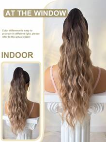 Klauw Paardenstaart Verlenging Haar Ombre 28 Inch Lange Water Wave Hittebestendige Vezel Synthetische Paardenstaart Haarstuk Voor Meisjes Vrouwen Feest Dagelijks Gebruikt