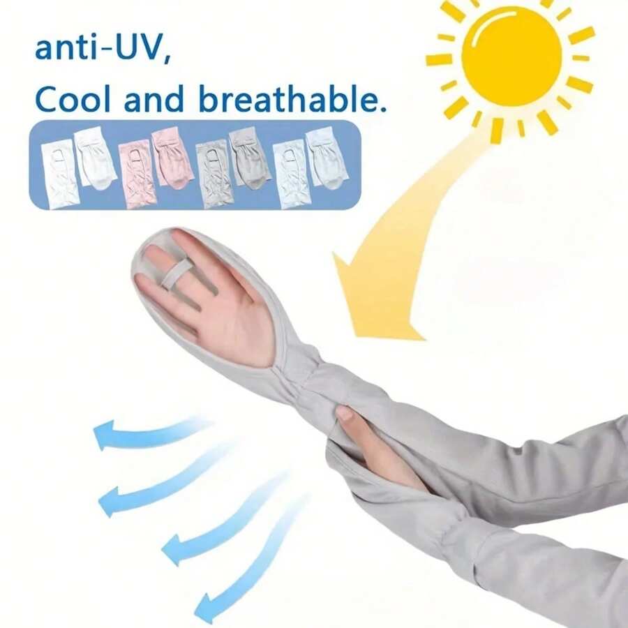 1 Double Loose Ice Silk Ice Sleeve Gloves Breathable Arm Protectors UV-Proof Outdoor Sleeves For Driving Sunscreen Sleeves - Multicolor - View 1