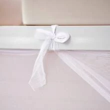 1 pezzo Zanzariera bianca, semplice e retrò, da fissare al letto, senza installazione necessaria, adatta a camera da letto, dormitori di studenti, uso all'aperto