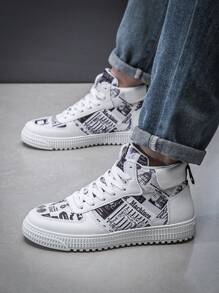 男士休闲运动鞋，防滑运动滑板鞋，百搭款式适合学生，四季皆宜 - 白色 - 查看 6