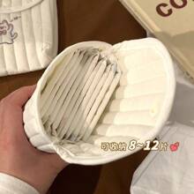 1pc Embroidered Pattern Sanitary Napkin Pouch, Portable And Lightweight Feminine Hygiene Pad Storage Bag, Cute Mini Carrying Bag With Easter Bunny Design, Quilted Cover Storage Pouch, Travel Space Saver Bag