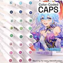 自动墨水控制丙烯酸涂料笔，9 支刷头丙烯酸涂料笔套装，带 7 种专业颜色系列，适用于岩石绘画、陶瓷、木材、帆布、玻璃、石头、织物、卡片制作、DIY 和艺术用品