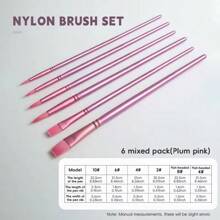 6pcs Professional Painting Brush Set For Acrylic, Watercolor, Oil, Gouache - Multifunctional Pen Body And Pen Surface Wooden Handle Artist Brush, Smooth To Use, Easy To Clean - Suitable For DIY Art Projects, Christmas, Halloween, Thanksgiving Crafts Materials,Back To School,School Supplies