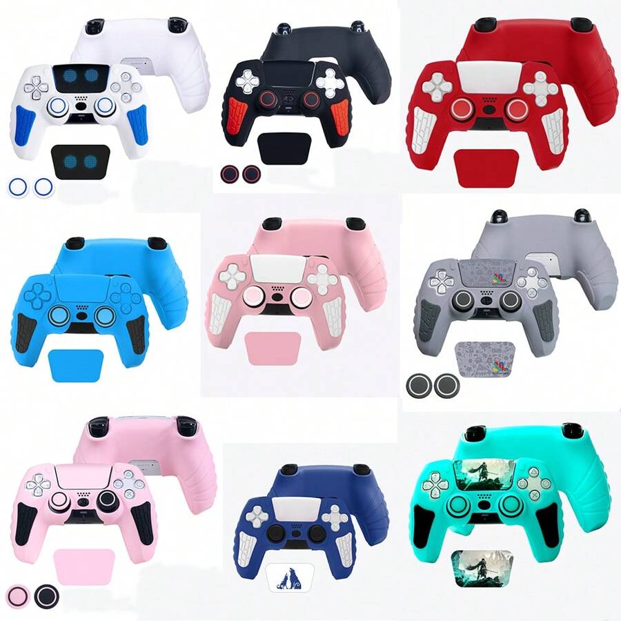 Funda protectora TOPWOLF de silicona para el controlador PS 5, con anillo anti-polvo para el joystick, accesorio P5 - funda de silicona ps5 - Ver 1