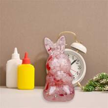 Figura decorativa de conejo de Pascua de pie con piedras de cristal, artesanía y decoración para el hogar de Pascua para interior y exterior - Rojo - Ver 7