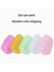 5pcs/Pack Portable Random Color Toothbrush Head Covers, Travel Toothbrush Protective Cases For Adults