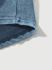 2 peças/Conjunto Shorts Esportivas e Casuais Vintage Lavadas para Homens