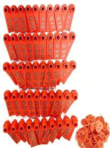 100% 加厚 001-100 号订购山羊耳标，适用于牛、山羊和绵羊识别耳环标签