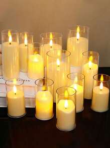 1 szt./3 szt. Mini LED Water Drop Migoczący Bezpłomieniowy Świeca Lampa, Zasilana Baterią Świeca Dekoracyjna Światło Nadaje Się Na Codzienne Święta Walentynki Halloween Boże Narodzenie Święto Dziękczynienia Przyjęcie Przyjacielskie Rodzinna Kolacja Urodziny Propozycja Specjalna Lampa Dekoracyjna, Kremowo-Biała Nadaje Się Do Wystrój Domu Salon Gabinet Kuchnia Łazienka Sypialnia Biuro Ukończenie Szkoły Restauracja Bar Kawiarnia Hotel Stół Pełen Romantycznej Atmosfery