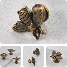 10 piezas Pomos retro de aleación de zinc con diseño de abeja - Tiradores decorativos para cajones de cómoda y muebles del hogar y armarios