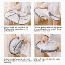 1 pieza Tendedero plegable para uso al aire libre, deshidratador de alimentos multiusos de poliéster con tapa, jaula de malla colgante portátil para pescado, verduras, sin necesidad de electricidad, seguro para el contacto con alimentos - Multicolor - Ver 2