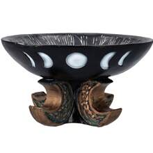 Pacific Giftware Carved Illustrated Sun And Moon Resin Trinket Bowl Black 8" Diameter - màu đen - Xem 2