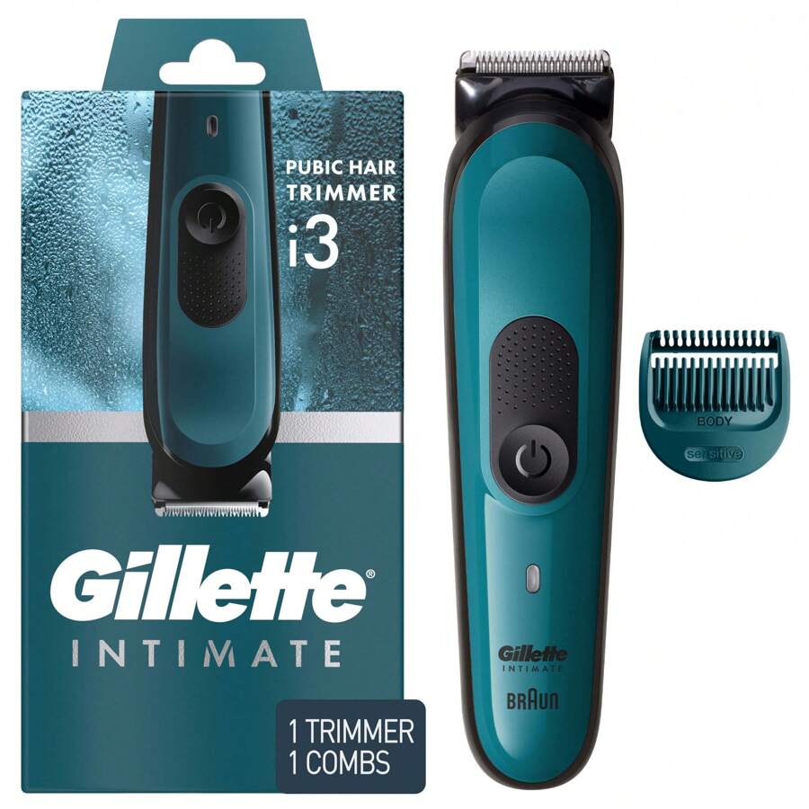 Intimate I3 Men's Pubic Hair Electric Trimmer For Men, Waterproof, Blue