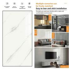 20PCS Self-Adhesive Black Marble PVC Cladding Wall Panels For Kitchen Bathroom Carnival Home Sticker - Blanco - Ver 6