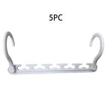 可折叠节省空间的神奇衣架，多功能5孔连接器带加强挂钩可360°旋转，ABS塑料堆叠挂钩级联收纳架，适用于大学宿舍和橱柜，完全组装