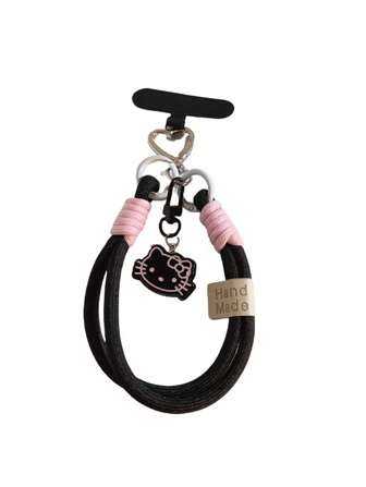 Sanrio 3D KT Cat Rotating Lock Braided Wrist Strap, Suitable For Universal Phone Cases DIY, Phone Accessories, Portable Keychain, Earphone Cartoon Cute Pendant Lanyard For Japanese/Korean/ Girls