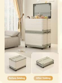 1pc Storage Box Household Artifact Large Capacity Toy Sorting Storage Box Cover Folding Student Book Storage Cabinet Basket