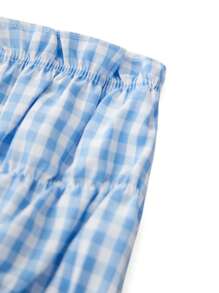 Y2k Boxer Shorts For Women Lolita Bloomers Plaid Sexy Ruffle Bottoms Low Waist Pajamas Lounge Sleep Pj Mini Pants - Màu xanh nhạt - Xem 9