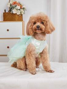 1 件宠物猫狗薄纱连衣裙，婚礼派对拍照服装 - 彩色 - 查看 6