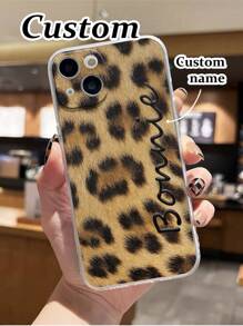 Personalized Leopard Print Transparent Painted Minimalist Anti-Drop Thick Phone Protective Case, Printed Design Compatible With IPhone 16/16 Pro Max, XR/7/8, IPhone 15 Pro Max, 12 Pro Max, 13 Pro Max, 14 Pro Max, 13, 14, 11, 12P, 14P, 11P, 12 Anti-Drop Soft Shell, Suitable For A134G, A22, A21S, A514G, A52, S22 Ultra, A335G, Suitable Compatible With Redmi 10, Redmi Note 114G, Redmi 11 Lite, A53, TPU A14/A23/S23 Ultra, S24, A14, A15, S23, A73, S25/S25 Ultra Redmi Phone Case