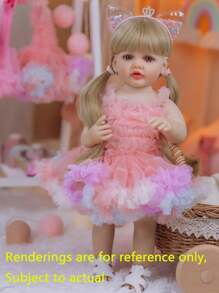 Muñeca bebé reborn de 55 cm / 22 pulgadas que puede estar de pie, muñeca de vinilo suave y realista de Body completo de recién nacida princesa bebé, regalo de cumpleaños encantador