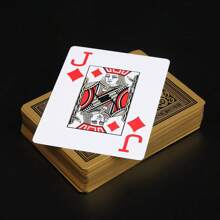 1pc Fun Playing Cards 63*88mm Gold/Silver Foil Border PVC Poker Large Character Fast Competitive Multiplayer Solitaire Game - Multicolor - View 11