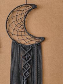 1 pièce Macramé lune et étoile, Attrape-rêves pentagon, Macramé moderne, Décoration murale pour la maison, Cadeau pour mère sorcière, Attrape-rêves en fil, Cadeaux pour elle