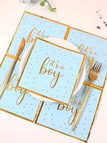 20pcs It's A Boy Napkins Disposable Baby Shower Napkins For Boy Baby Shower Paper Beverage Napkins Baby Boy Shower Party Decorations For Gender Reveal