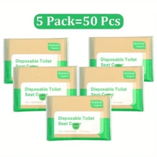 20/50/100pcs Disposable Flushable Toilet Seat Covers - Provide Protection For Travel, Schools And Public Restrooms, Portable For Travel, Airplane, Camping, Hotel, Public Toilet, Bathroom, Waterproof Toilet Pad Accessories, Bathroom Supplies, Camping And Hiking Accessories - Green - View 7