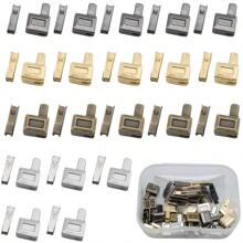 25 对金属拉链头止动件，金色、银色和黑色，高品质，顺滑，适用于服装、夹克、行李箱 DIY 维修和更换