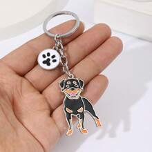 1 pieza Llavero de aleación con dije de perro mascota Rowena para hombres, anillo de llave de coche, mejor regalo para amigo, colgante para mochila