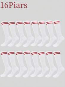 16pcs/12pcs/8pcs/4pcs/1 Pair Kids Football Basketball Running Cycling Training Socks, Girls Long Tube Socks, Boys Moisture Wicking Breathable Sports Socks - Multicolor - View 41