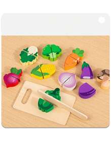 Wooden Play Food Sets For Kids Kitchen Toddlers Wood Toys Cutting Fruit Pretend Food Play Kitchen Accessories Set For Boys And Girls