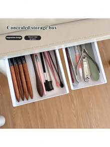1 pièce Boîte de rangement transparente en acrylique, convenant pour les cosmétiques, les cotons-tiges et le maquillage, organisateur de bureau multifonctionnel, applicable à la coiffeuse, à la salle de bain et à la décoration de chambre d'étudiant, paniers de rangement pour la maison, cadeaux pour femmes et filles
