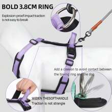 Conjunto de duas peças de arnês e guia para cães, guia refletiva para cães médios e grandes